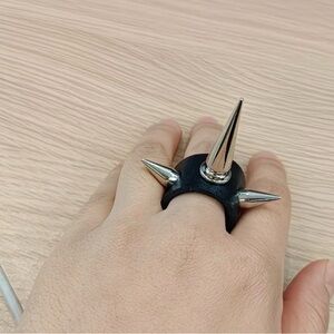 Metal Leather Spiked Punk Gothic Fashion Cosplay Ring NEW Jewelry Music Men Band